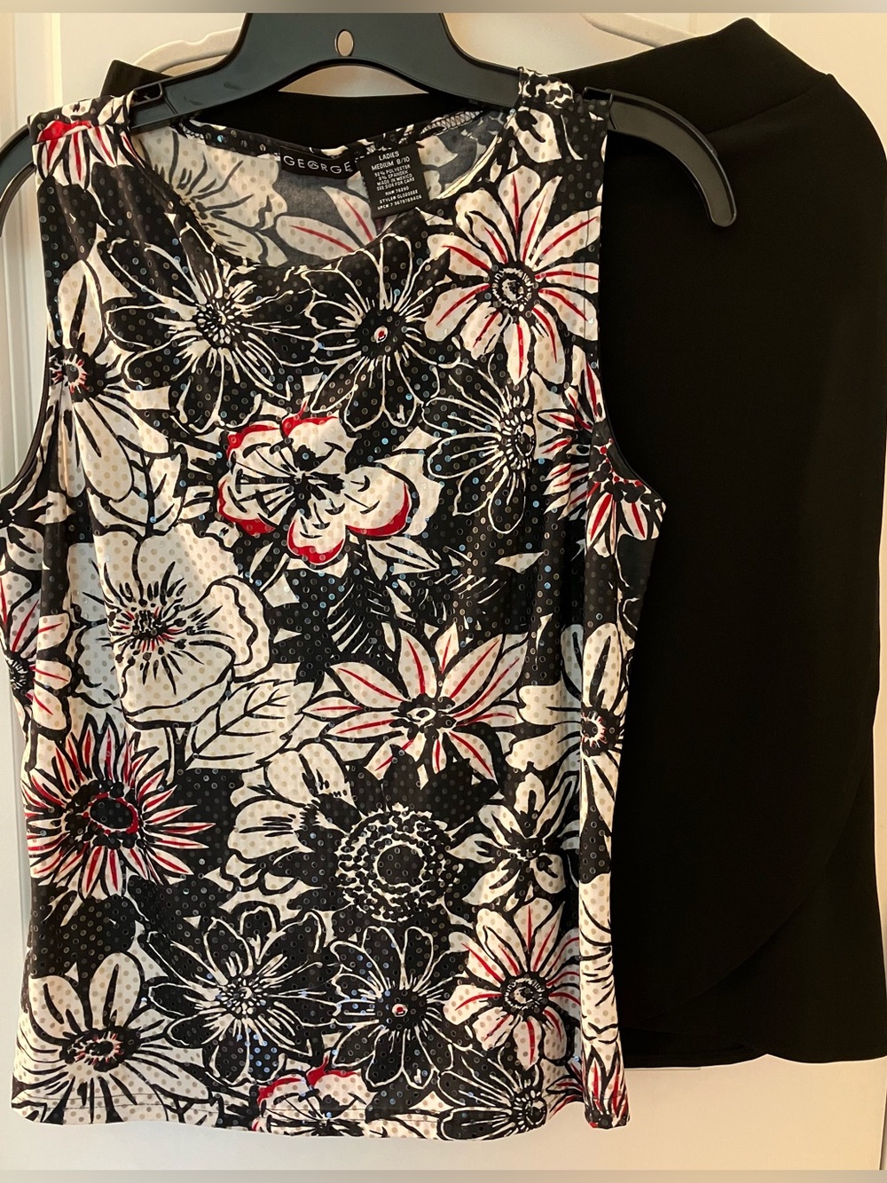 George Women’s Sequin Floral Top & Asymmetrical Skirt Set M 8/10